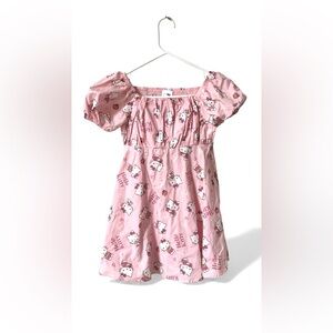 Hello Kitty Girls Pink Cotton Dress Size S 6/7